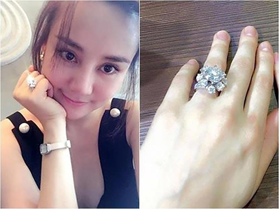 Vy Oanh đăng clip để lộ nhẫn kim cương cỡ khủng