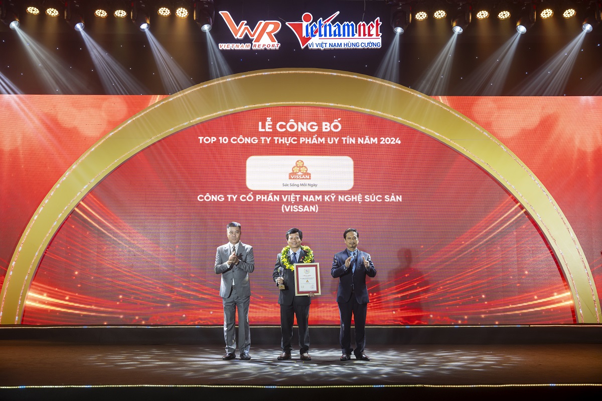 Vissan đạt danh hiệu 'Top 10 công ty uy tín ngành thực phẩm đồ uống 2024'
