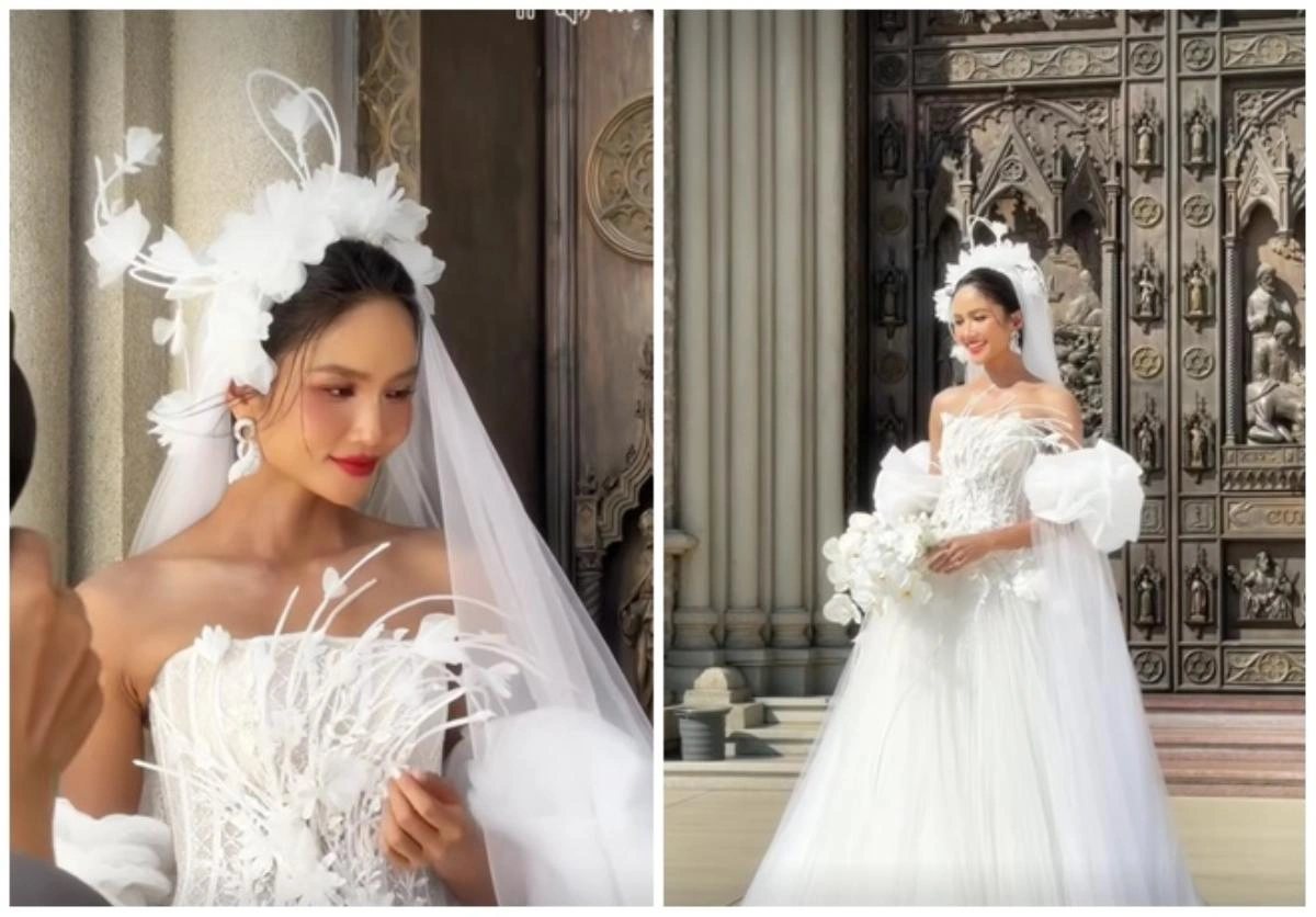 Đẹp tựa nàng thơ, H'Hen Niê gây sốt với khoảnh khắc diện váy cưới trắng tinh khôi