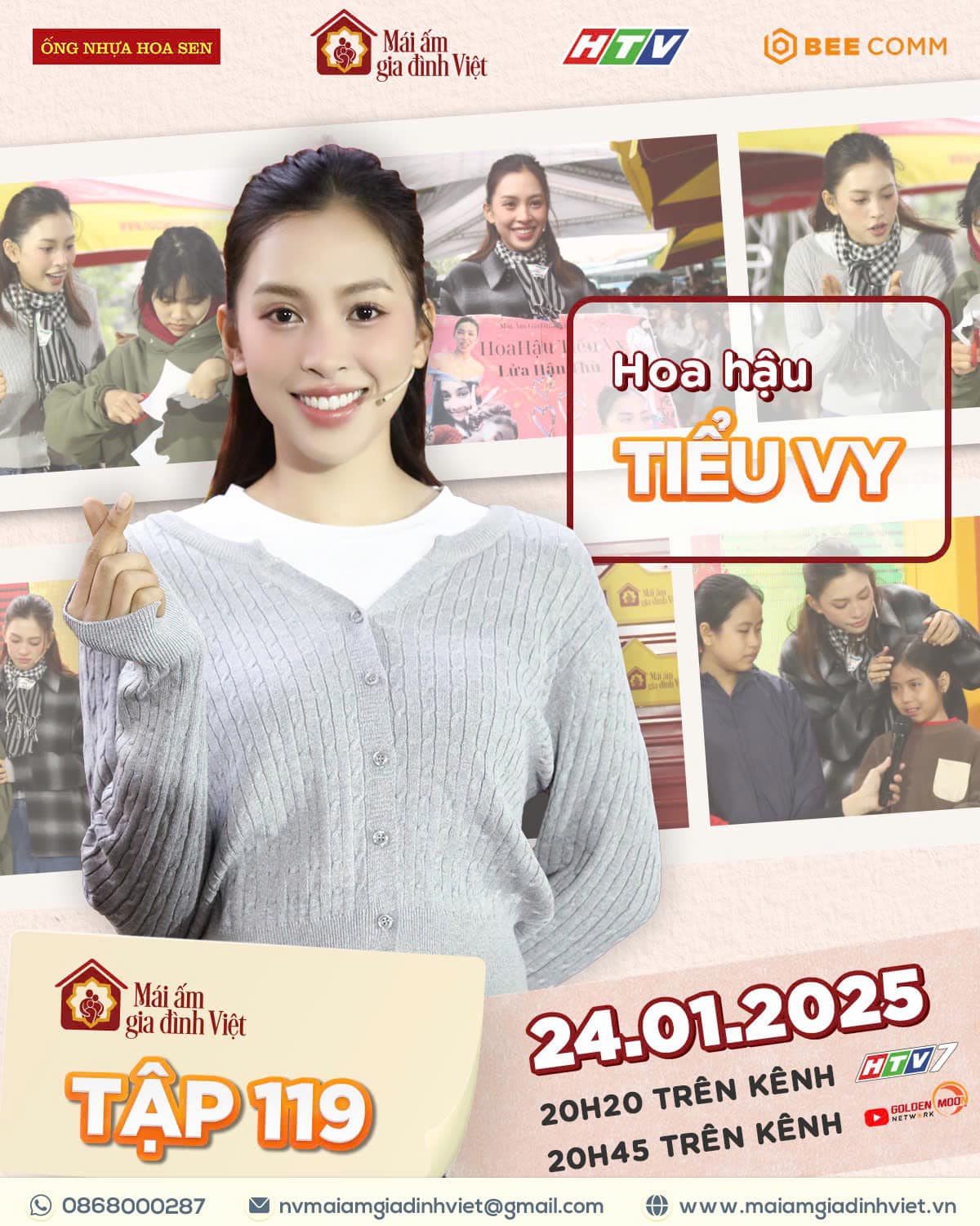 Tiểu Vy xúc động trước người mẹ ung thư nuôi 4 con nhỏ