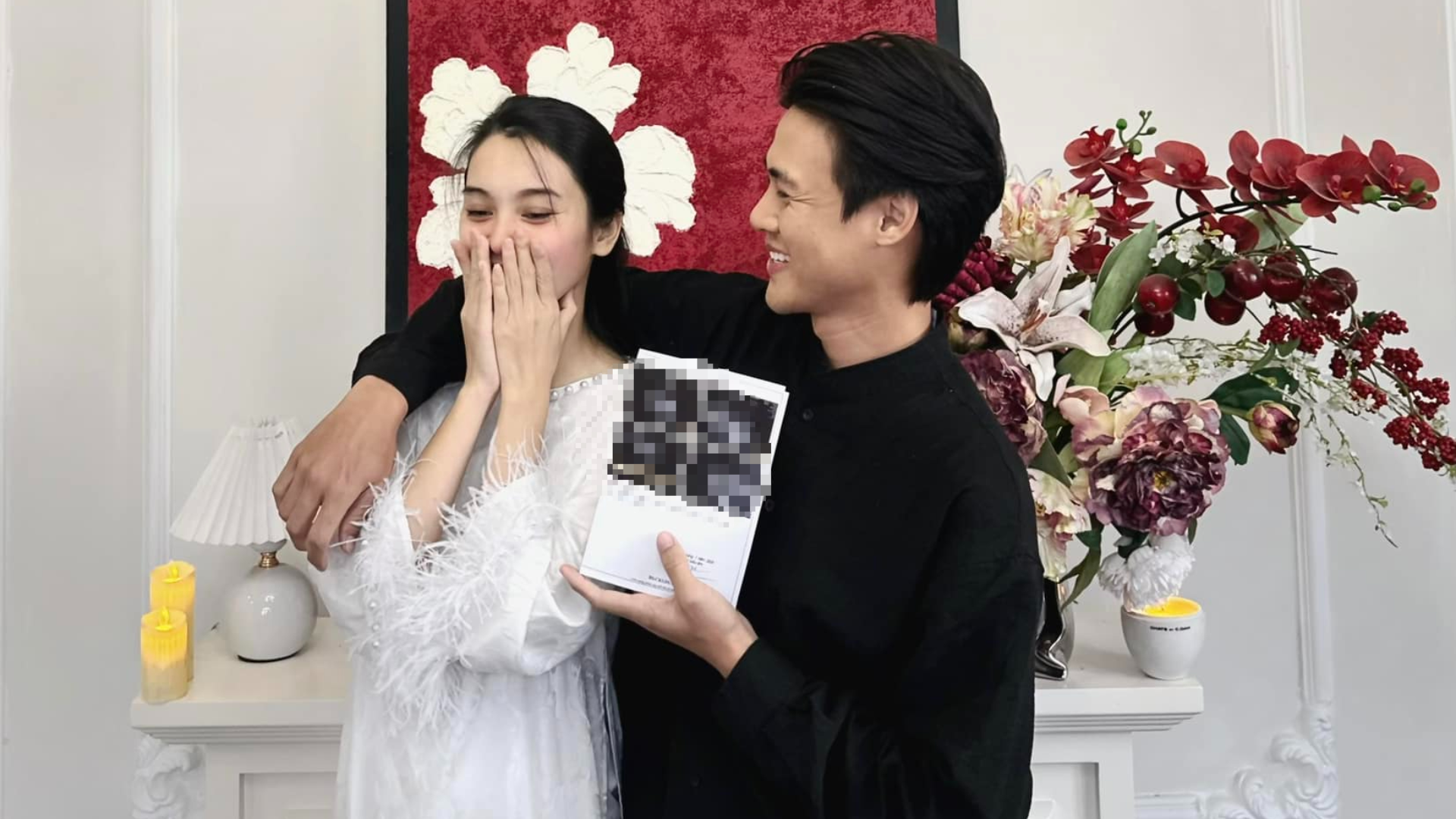 Lễ ăn hỏi của Quỳnh Lương và chồng doanh nhân