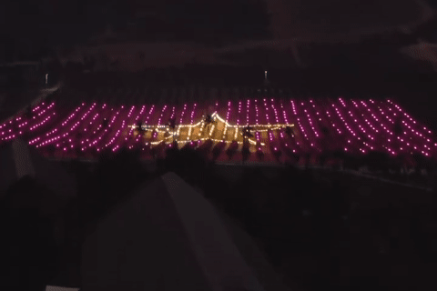 Đẹp mê ngắm Cờ Tổ quốc gần 9.000m2 lấp lánh trong đêm tại vườn thanh long