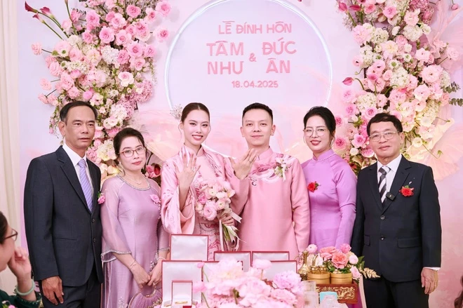 Á hậu Tâm Như tổ chức lễ ăn hỏi tại Huế, rạng rỡ bên chồng sắp cưới doanh nhân