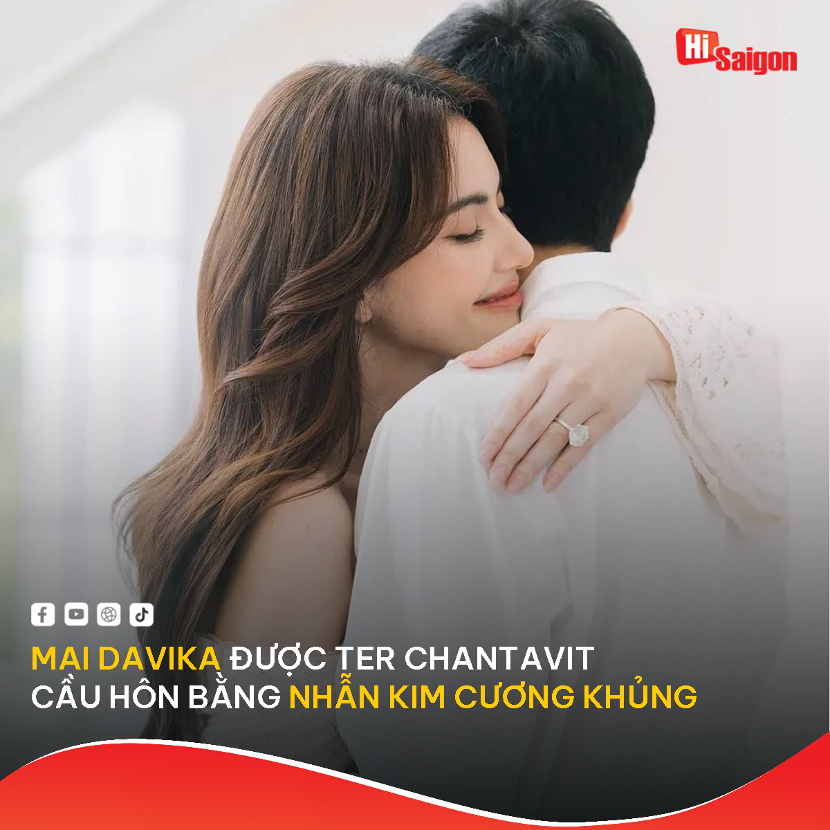 Mai Davika nhận lời cầu hôn ngọt ngào từ bạn trai Ter Chantavit