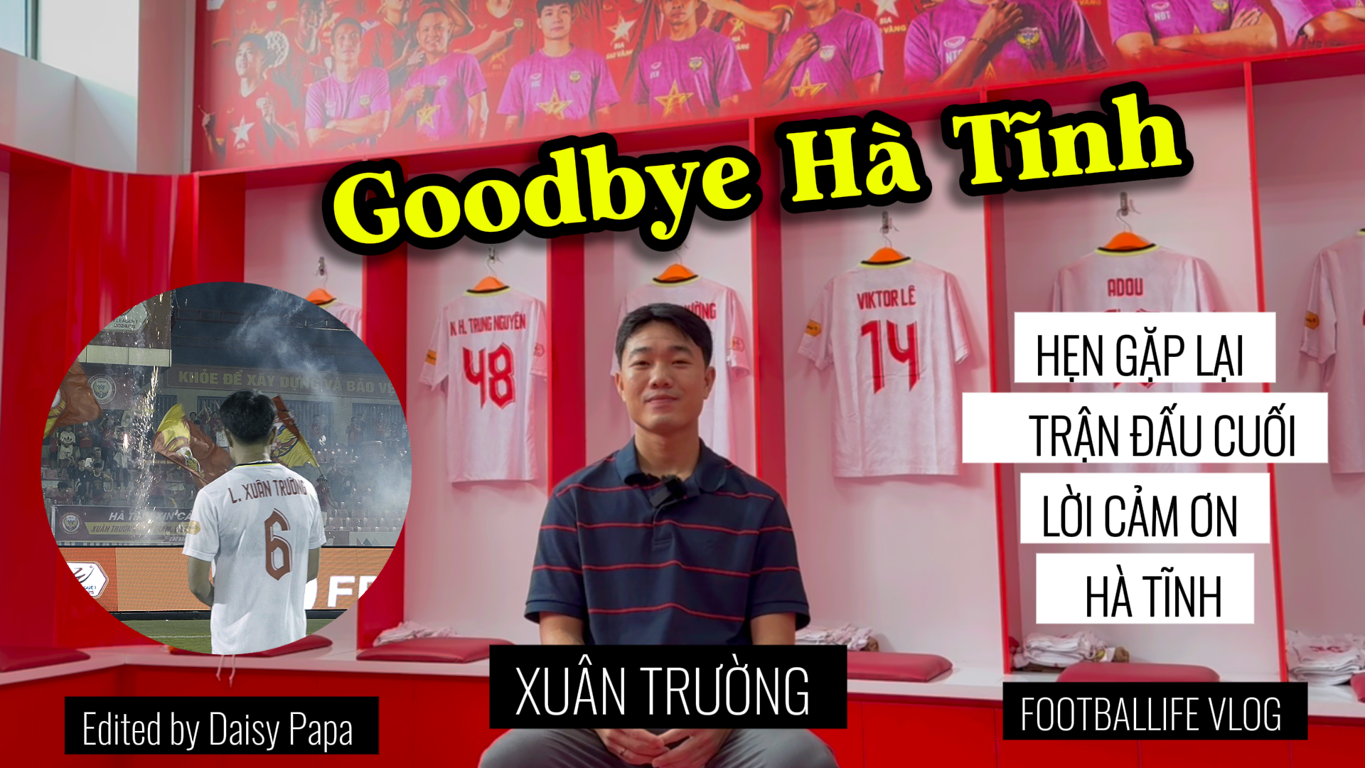 ảnh được tiền vệ Xuân Trường đăng trên kênh Youtube