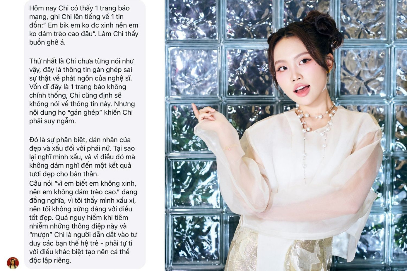 Phương Mỹ Chi lên tiếng trước tin đồn sai lệch, khẳng định quan điểm sống tích cực