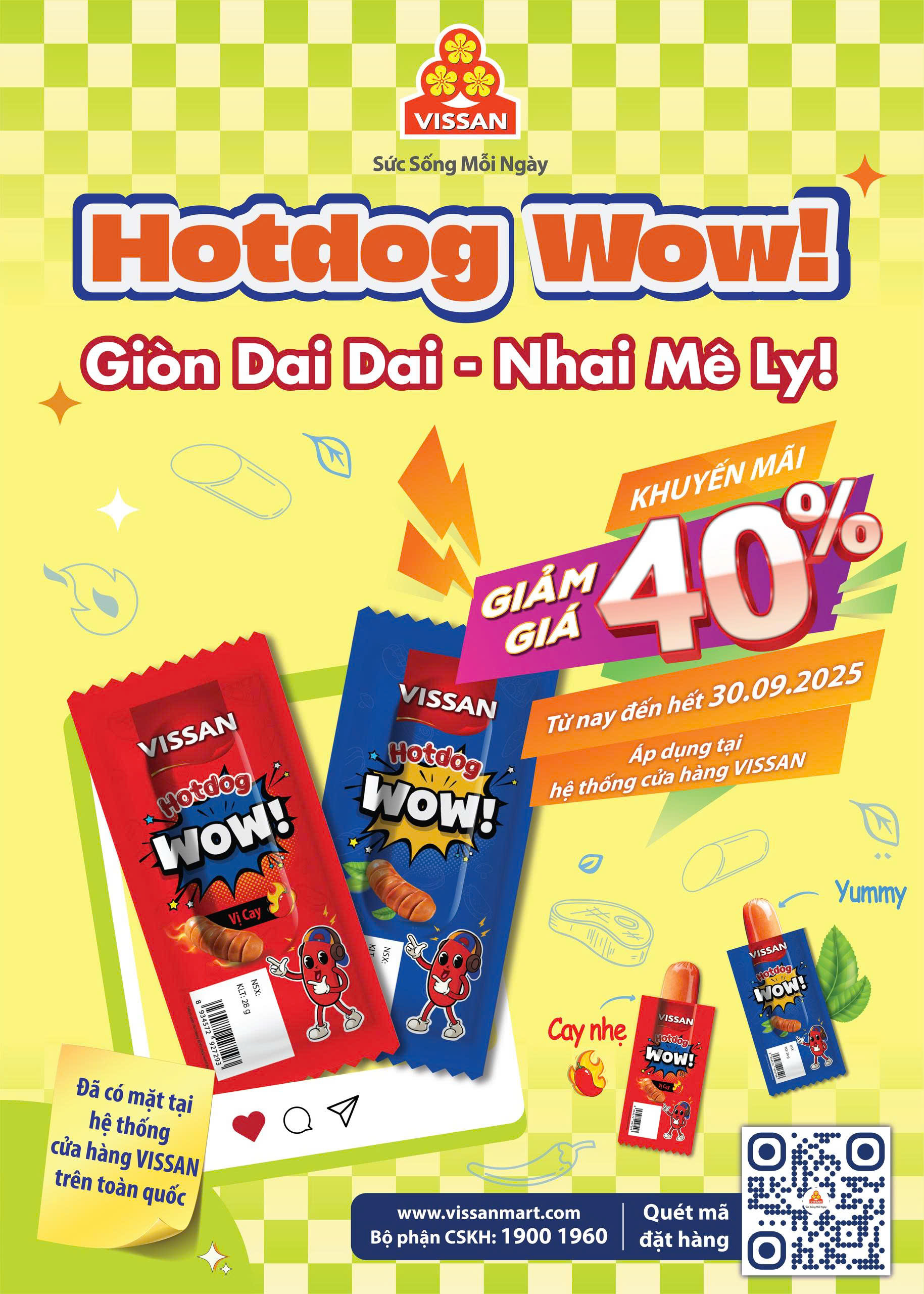 VISSAN ra mắt Hotdog WOW! – Giòn dai, nhai mê ly với ưu đãi giảm giá 40%
